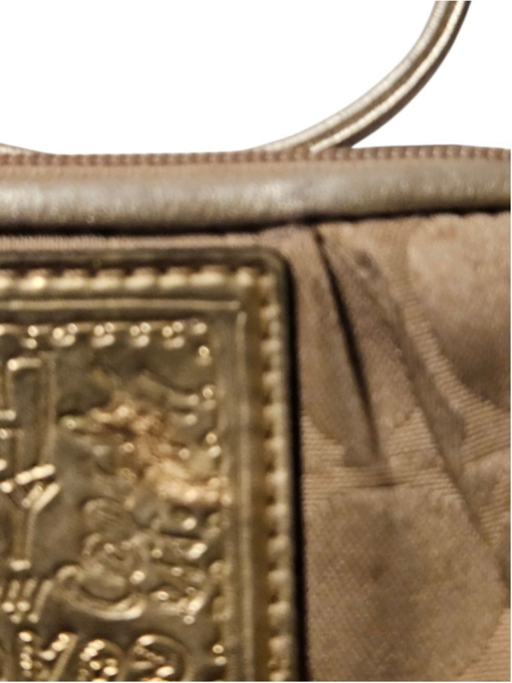 Coach Gold Poppy Logo Wristlet One Size Gold Blue - Picture 3 of 13